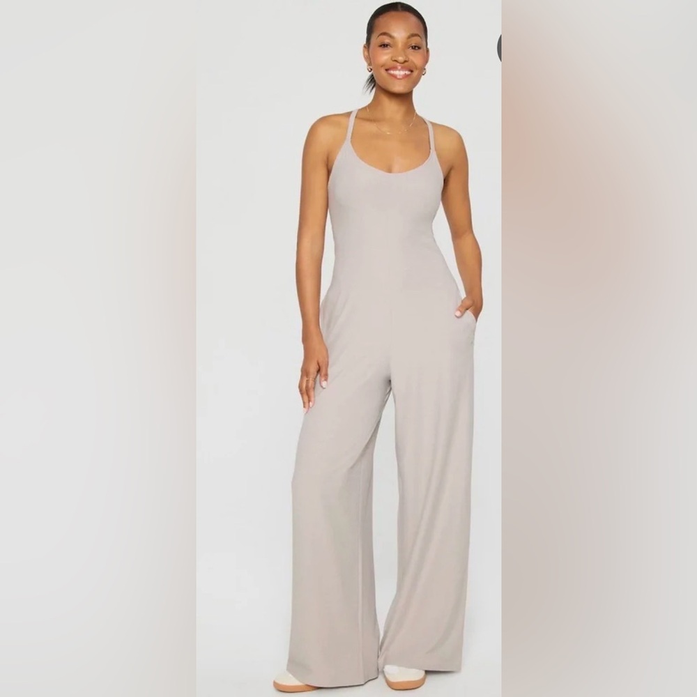 Fabletics Light Gray Jumpsuit NWT - image 1